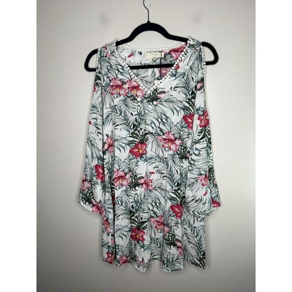 Solitaire Swim Women's Floral Beach Cover Up Dress Pullover Size Small N… - Picture 1 of 16